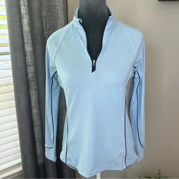 PETER MILLAR Women's  UPF 50+ Sun Protection 1/4 Zip Pullover XS Navy Blue Golf - Picture 13 of 16